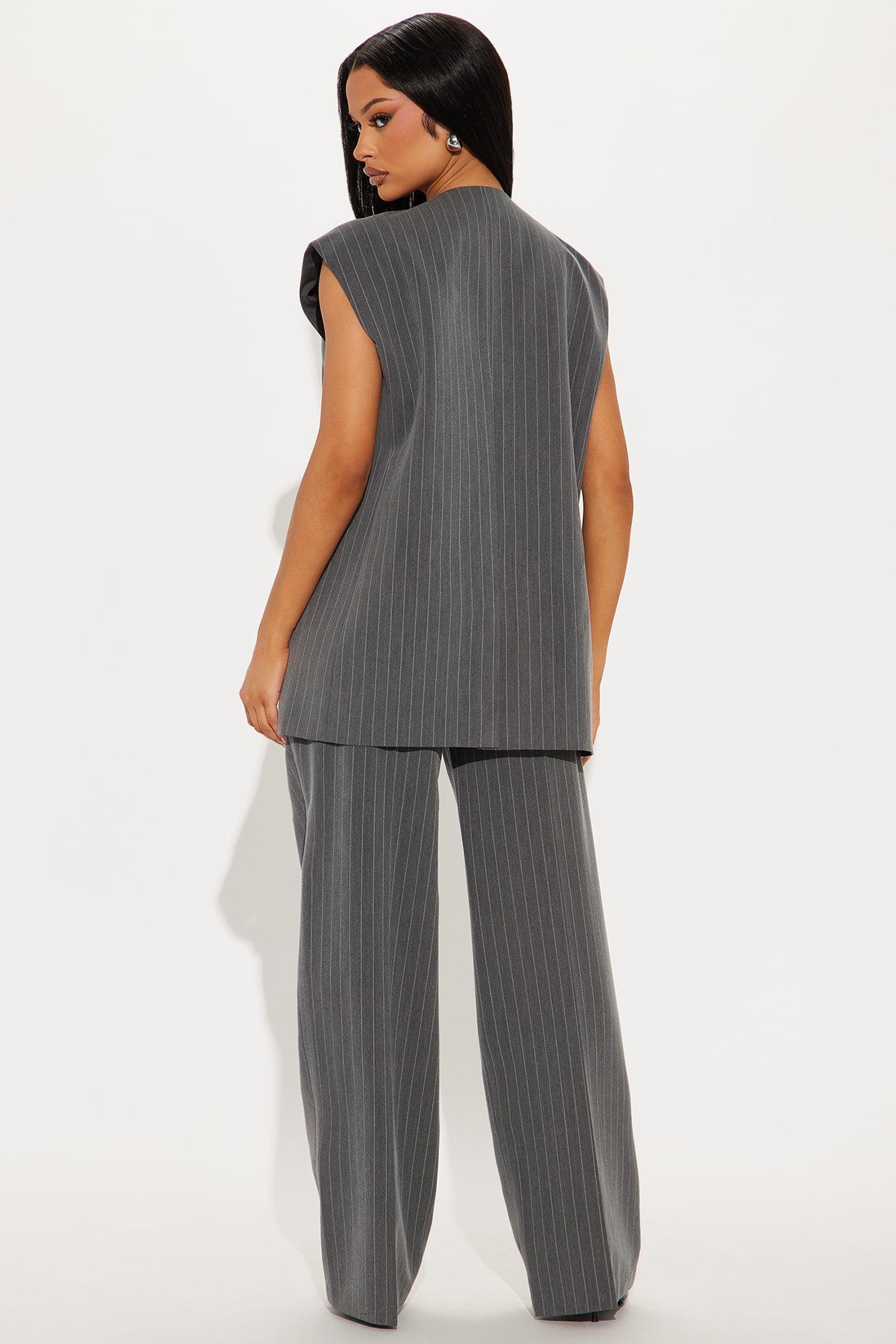 Elevated Attire Vest Pant Set - Charcoal/combo Product Image