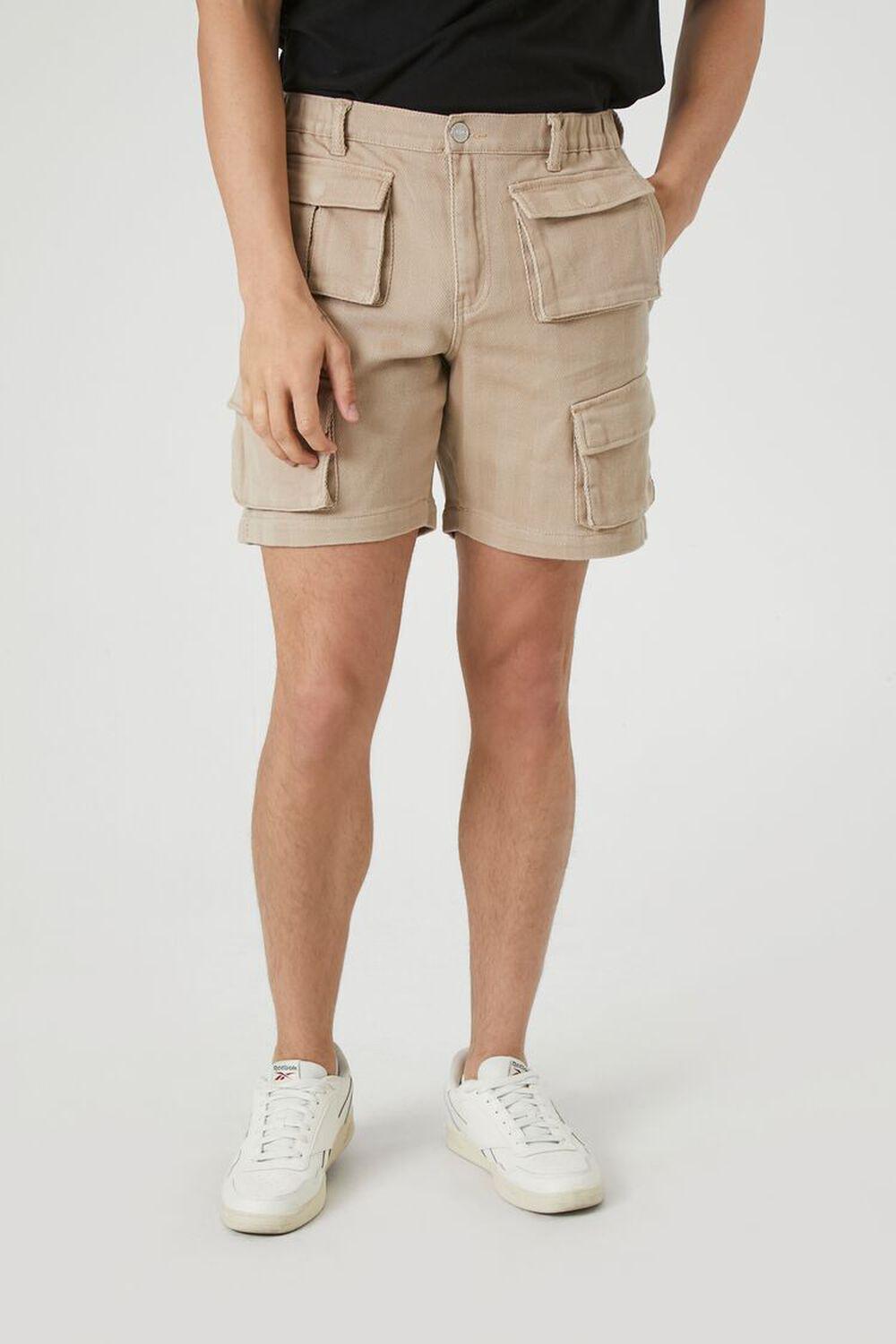 Twill Mid-Rise Cargo Shorts | Forever 21 Product Image
