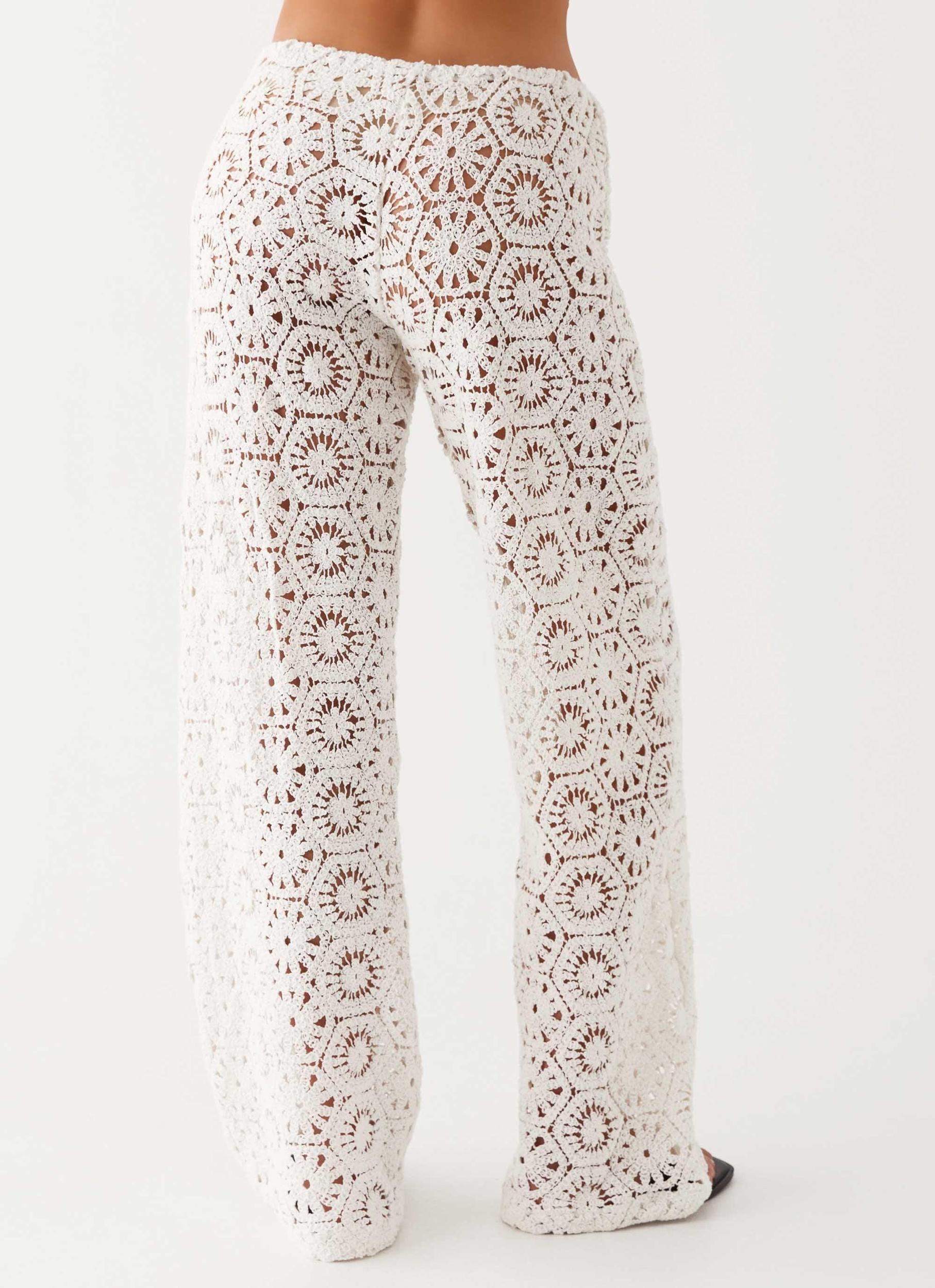 Ibiza Crochet Pants - Ivory Product Image