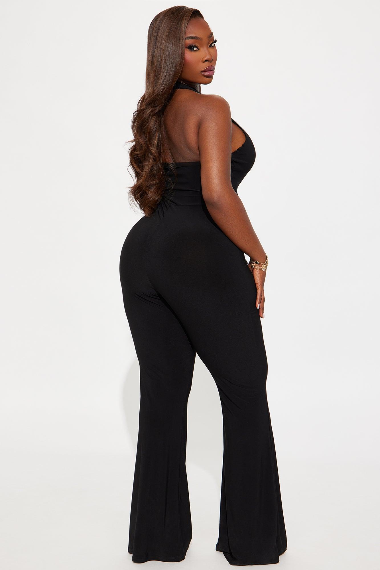 Ruth Halter Flare Leg Jumpsuit - Black Product Image