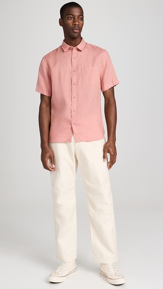 Vince Linen Short Sleeve Shirt | Shopbop Product Image