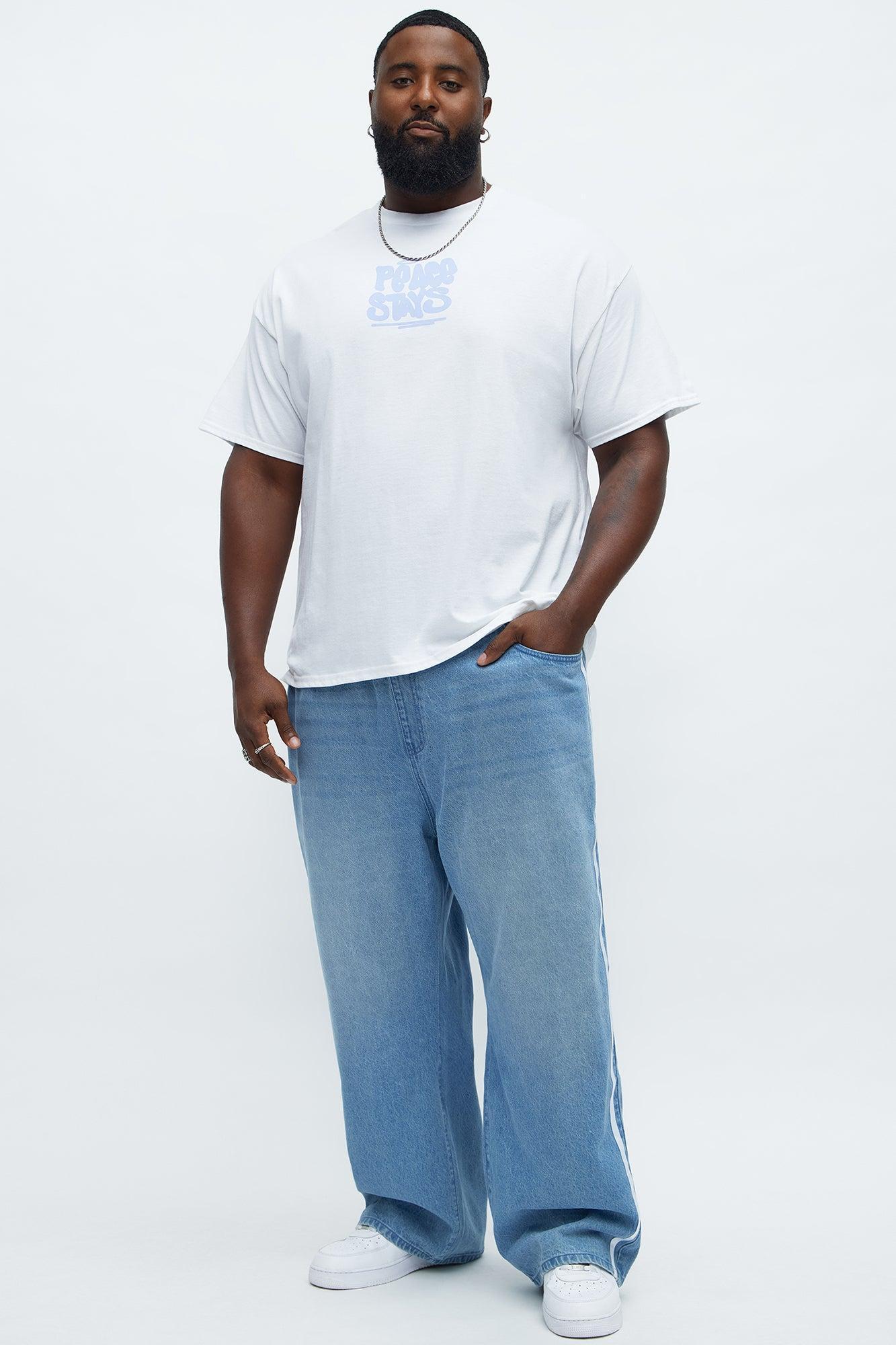 Peace Stays Oversized Short Sleeve Tee - White Product Image