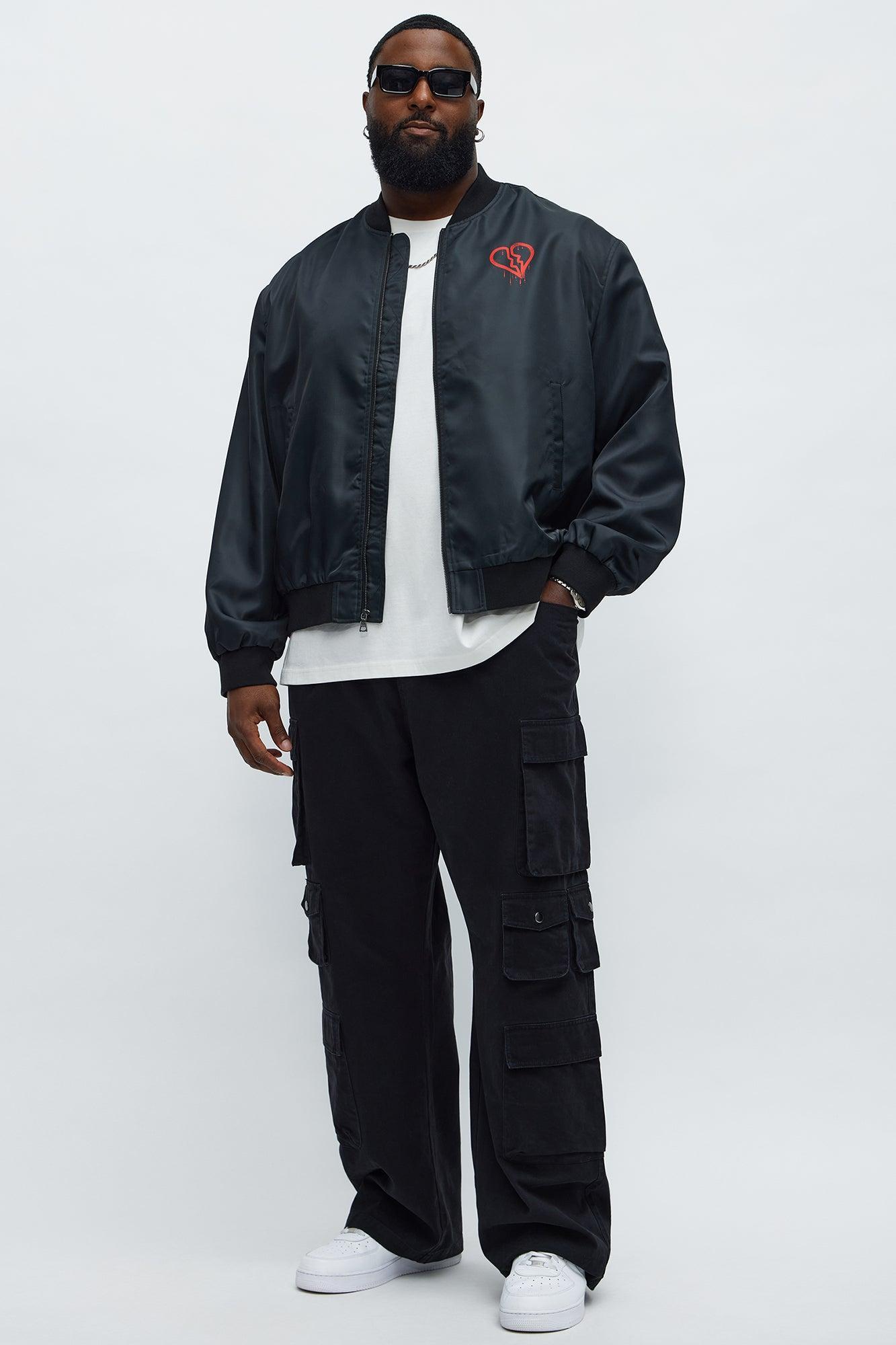 Cropped Urban Bomber Jacket - Black Product Image