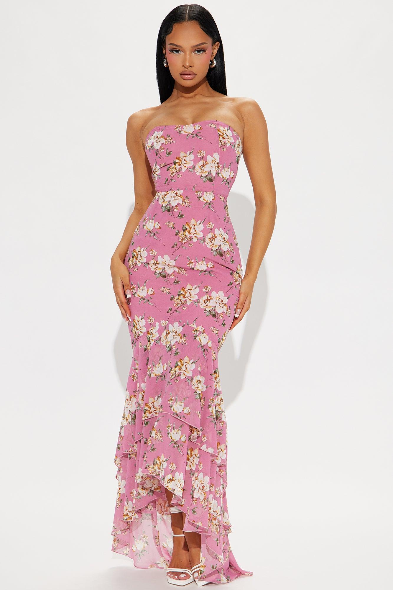 Jeannie Floral Maxi Dress - Mauve/combo Product Image