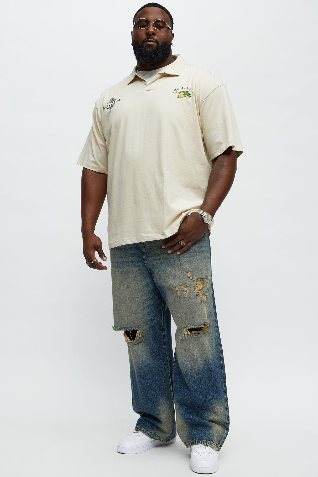 Amalfi Coast Johnny Collar Polo - Off White Product Image