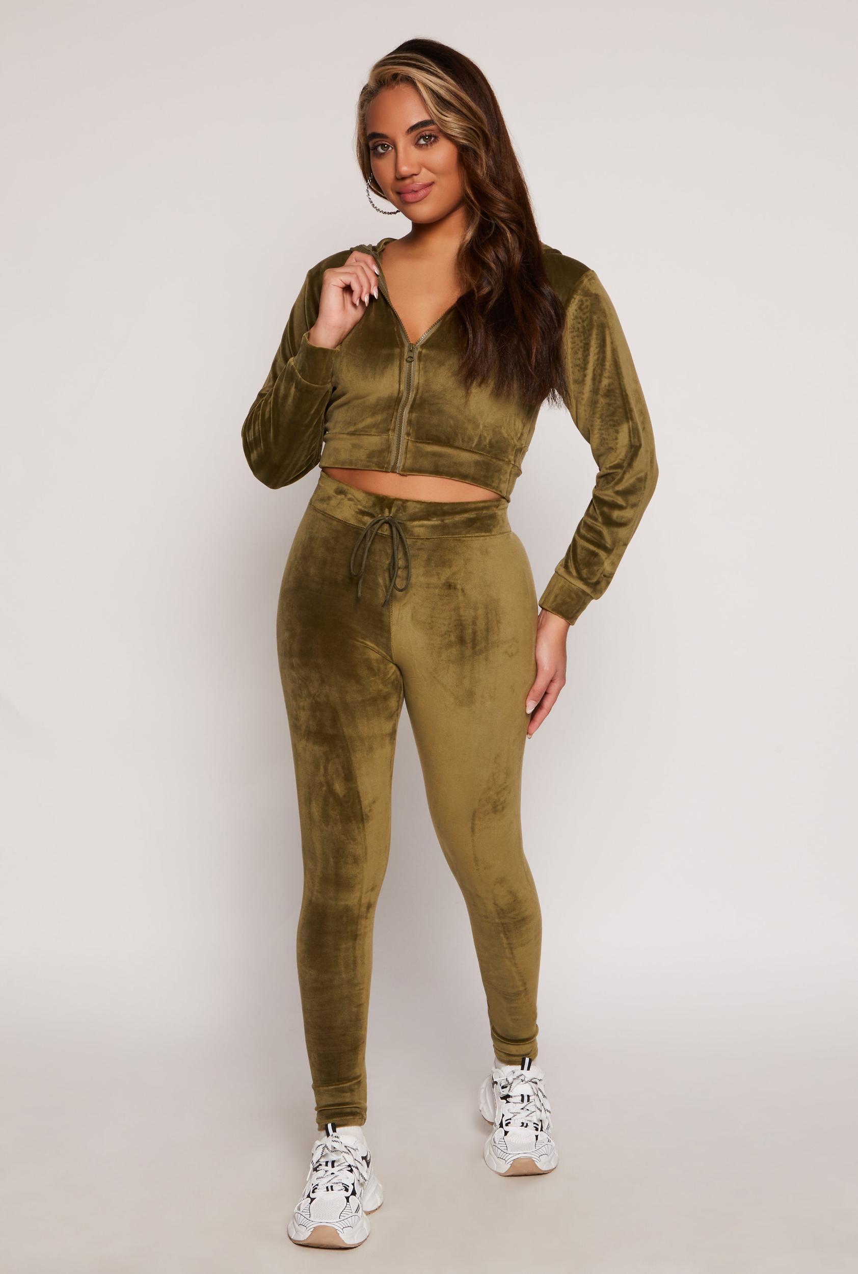 Womens High Waisted Velour Drawstring Pants Product Image