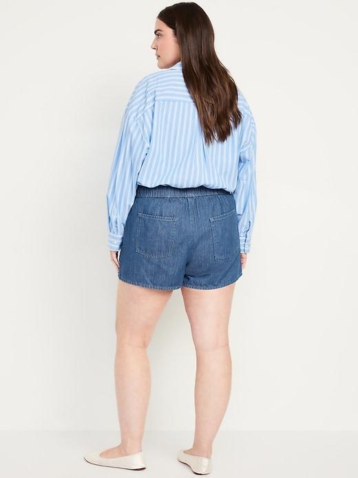 High-Waisted Baggy Jean Shorts Product Image