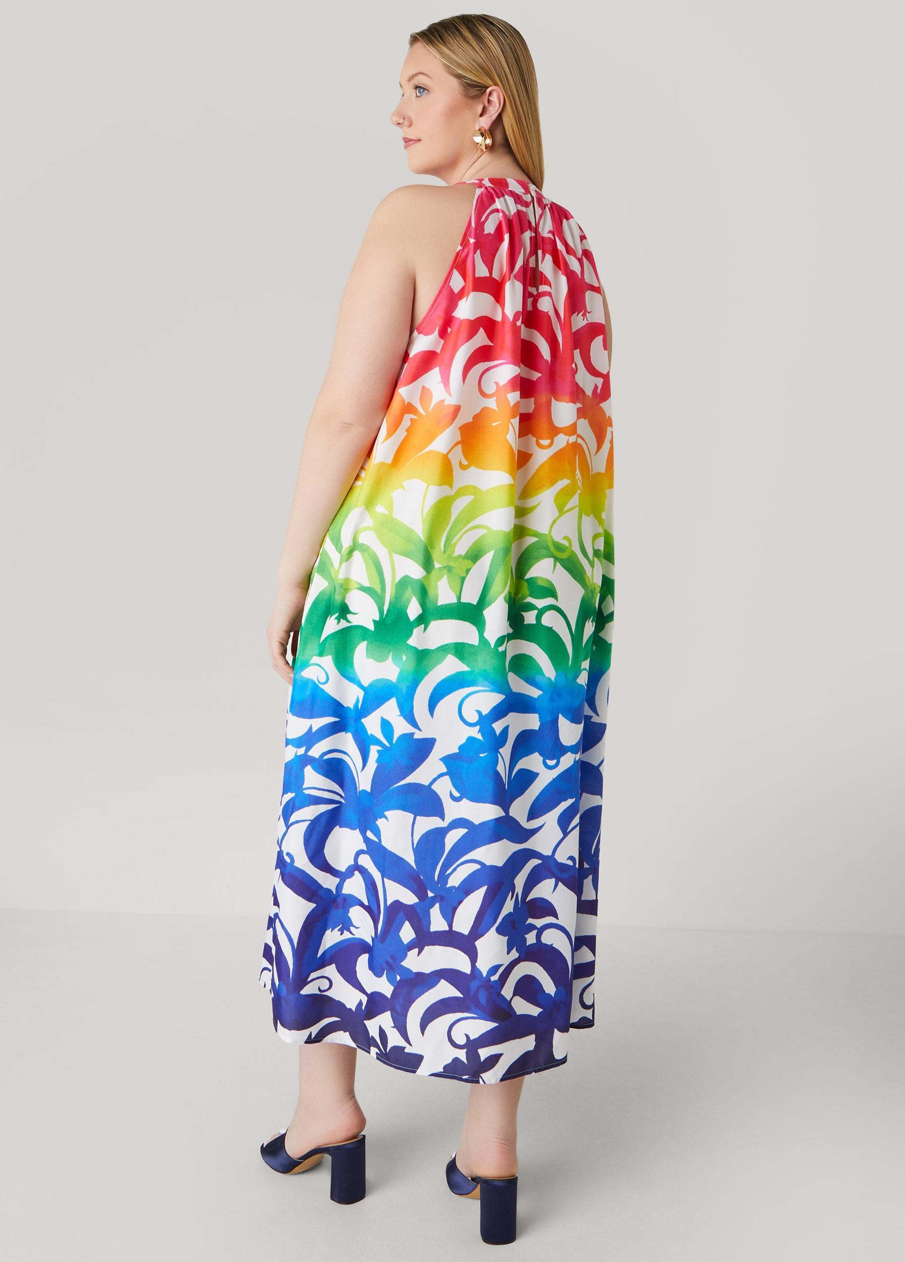 Ombre Floral Print Maxi Dress Product Image