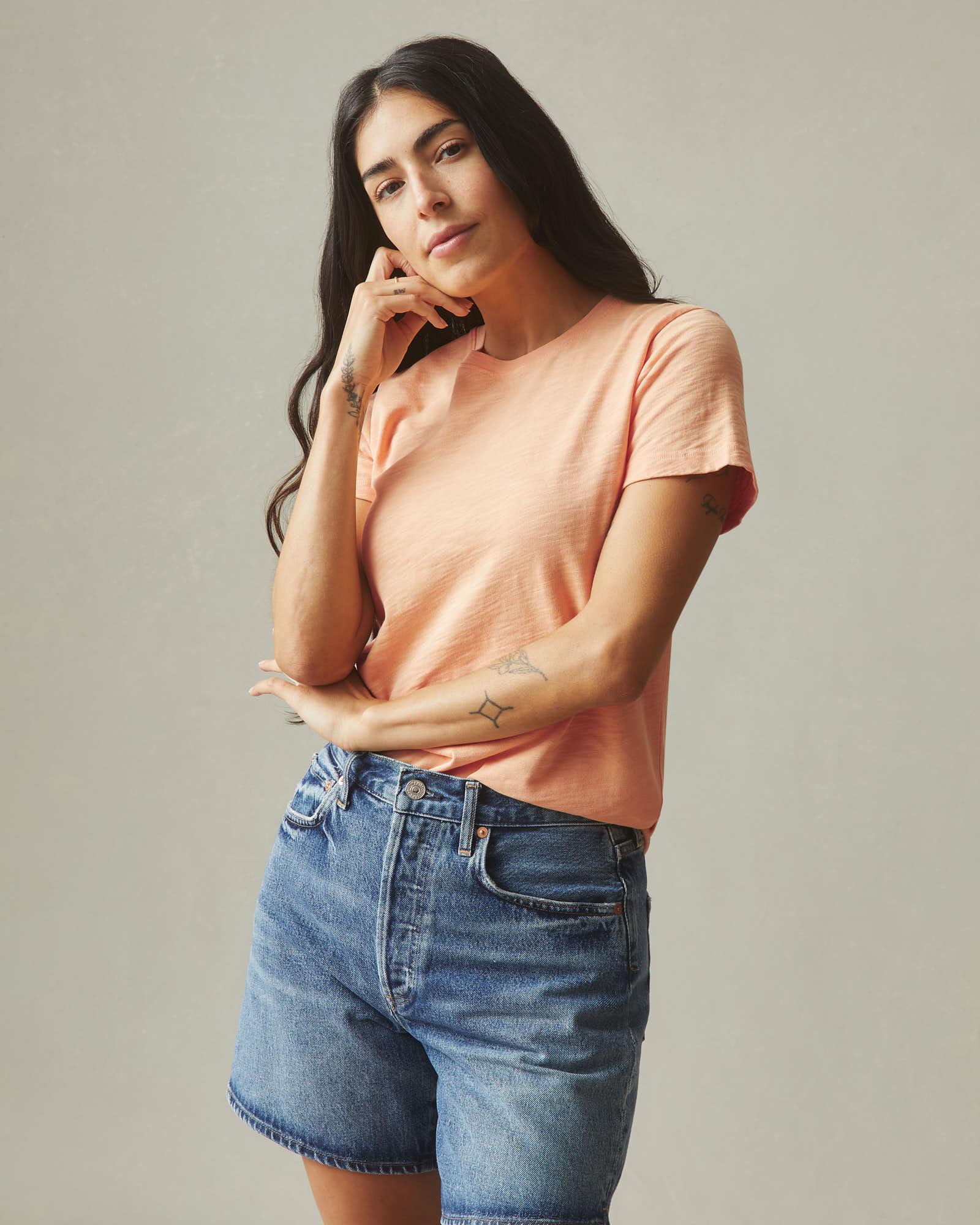 Women's Premium Slub Crew Tee - Peach Fuzz Female Product Image