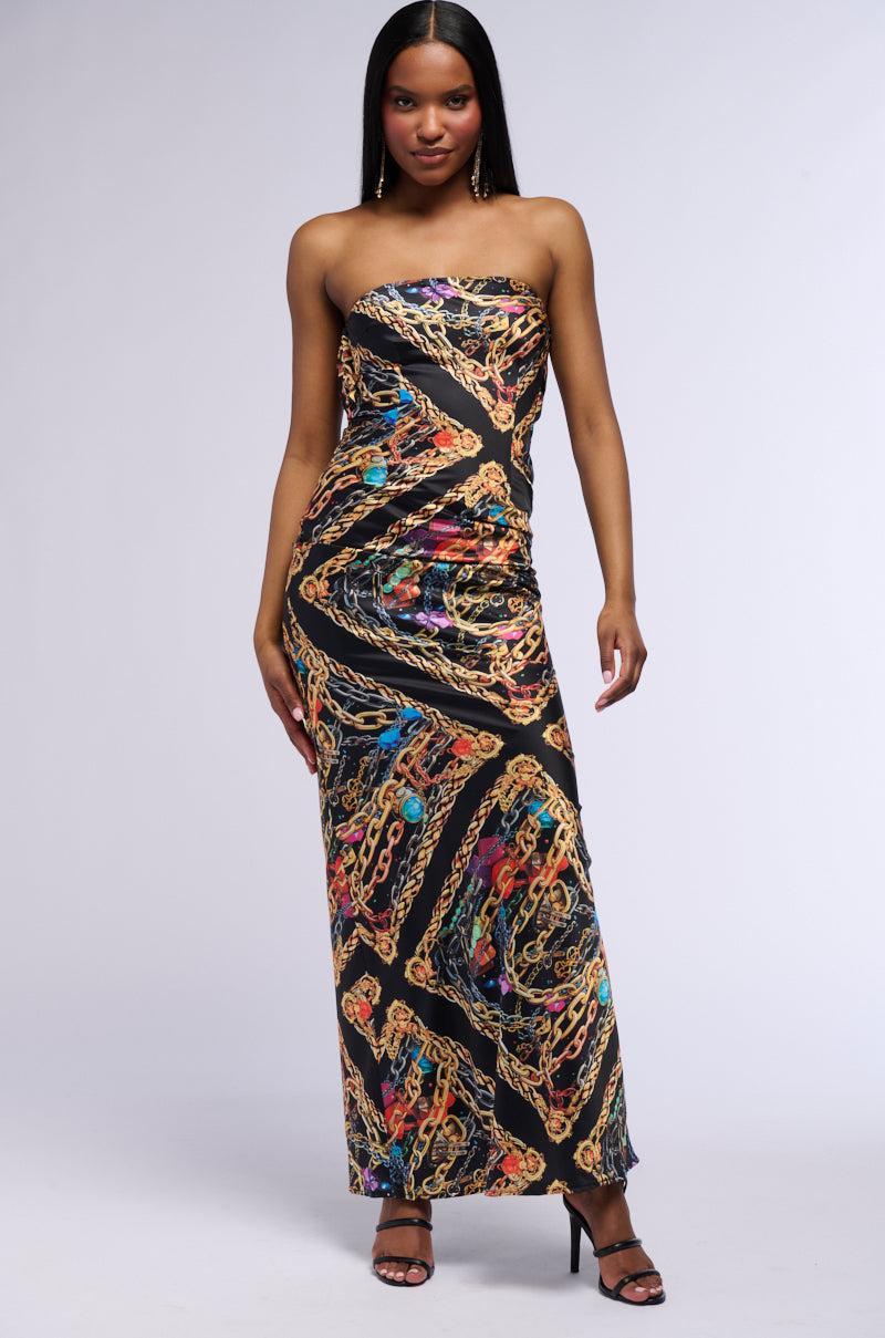 CHAINMAIL SATIN MAXI DRESS Product Image