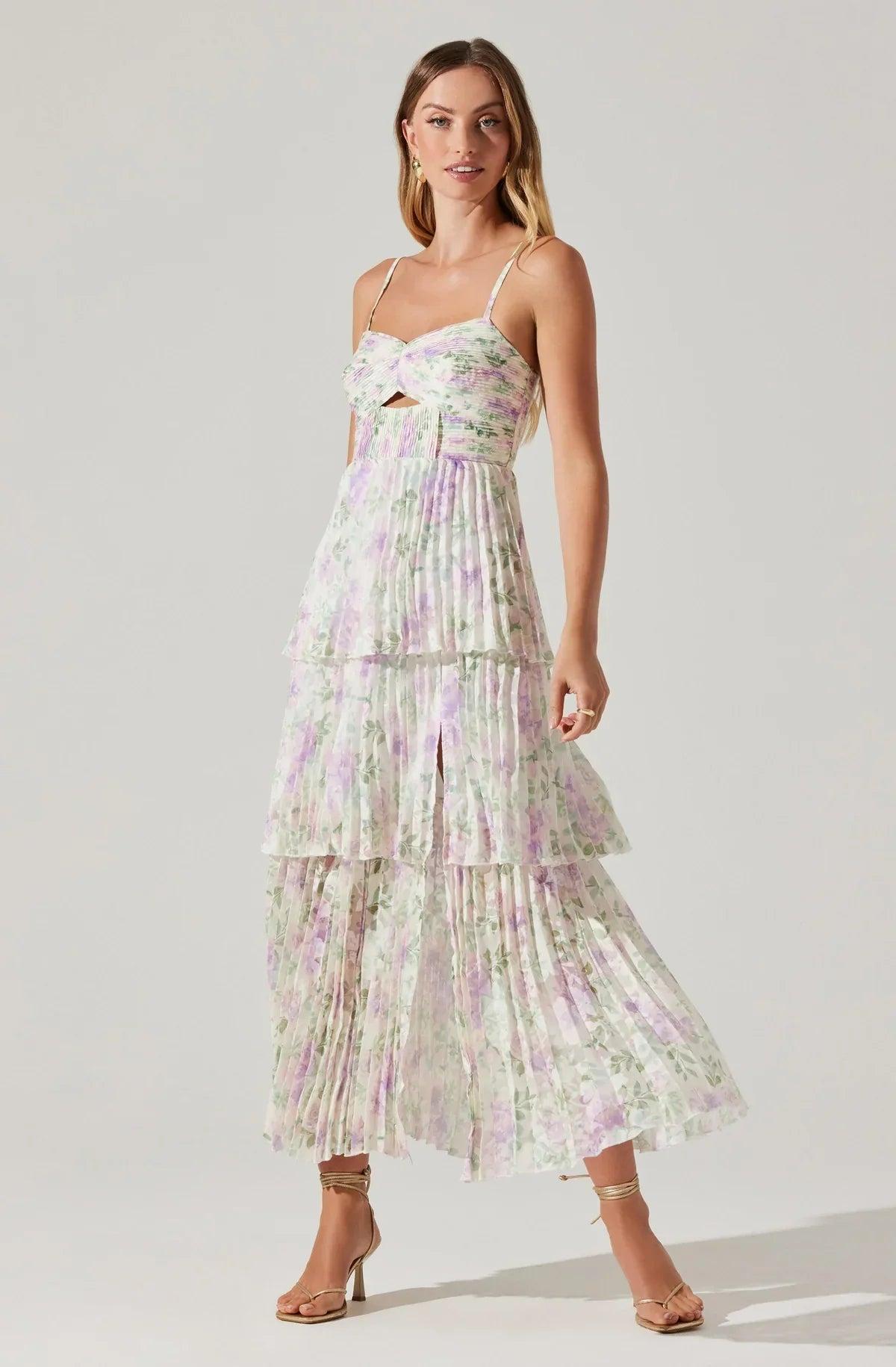 FINAL SALE ASTR the Label | Emmi Maxi Dress Purple Floral Product Image