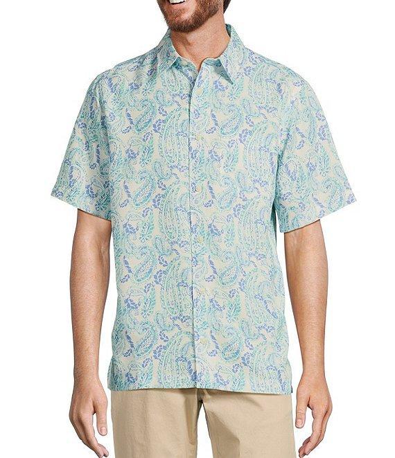Roundtree & Yorke Short Sleeve Paisley Print Hangout Sport Shirt Product Image