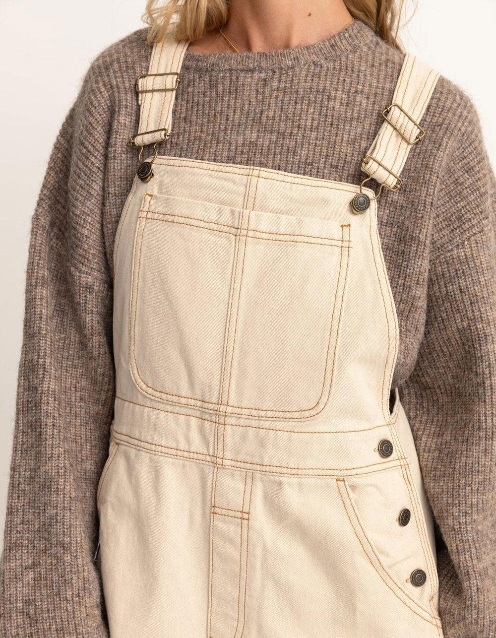 RHYTHM Tides Womens Shortalls - NATURAL Product Image