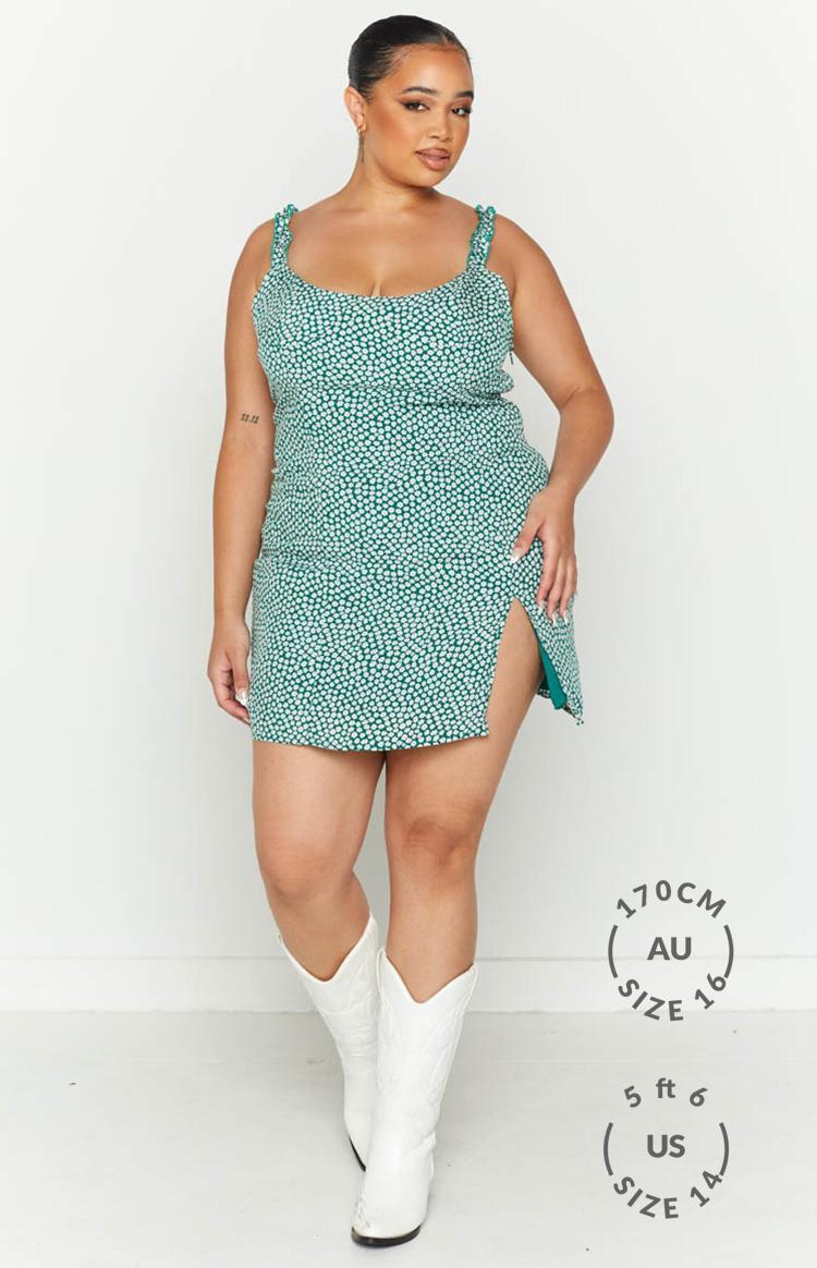 Rihanna Mini Dress Green Ditsy Product Image