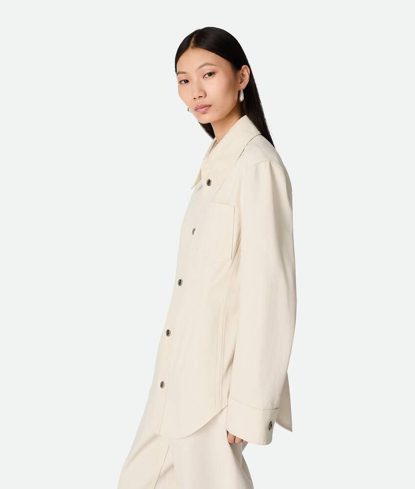 Women's Colored Denim Shirt in Pale meringue Product Image