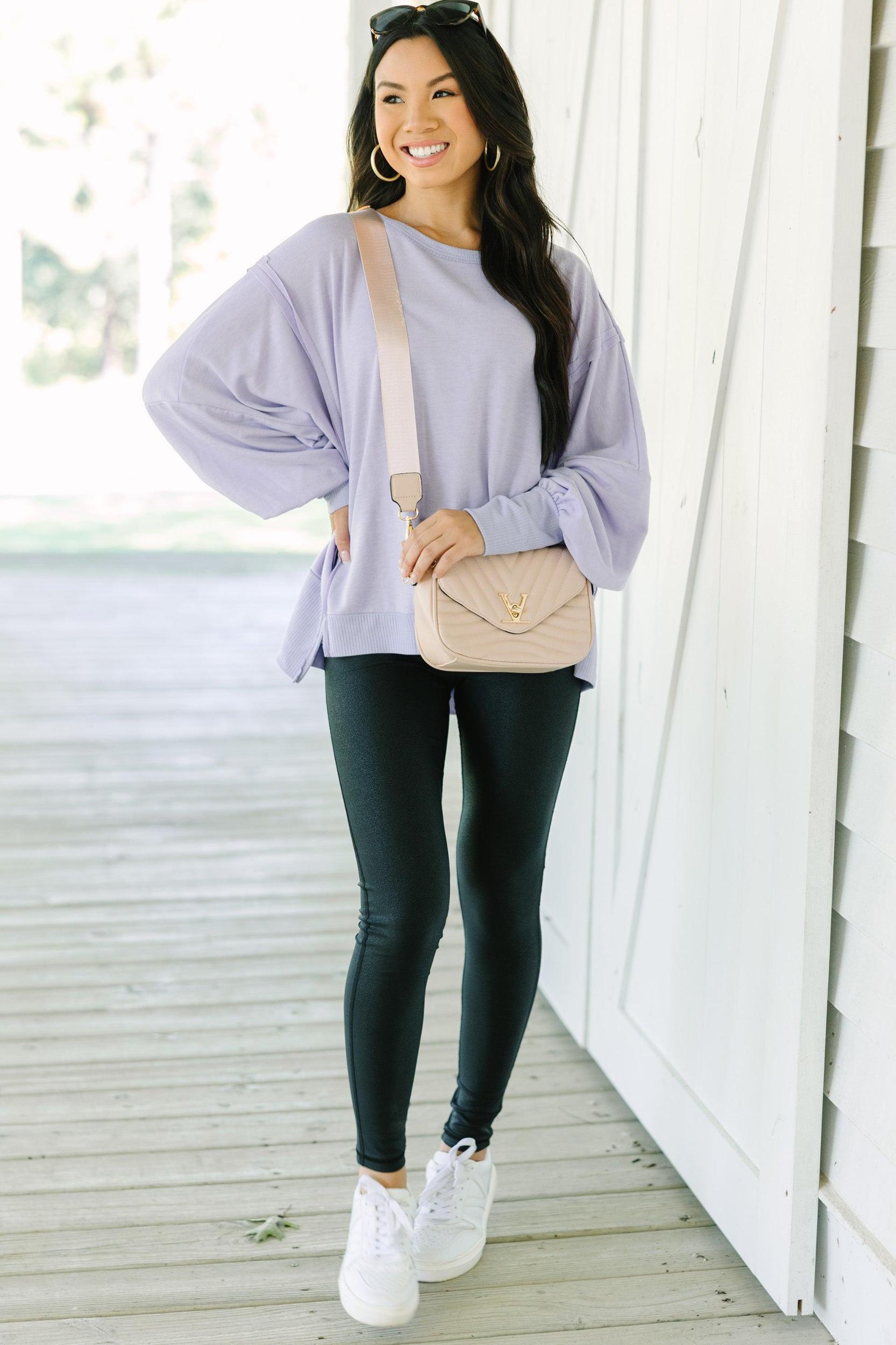 Let's Get Cozy Lavender Purple Pullover Female Product Image