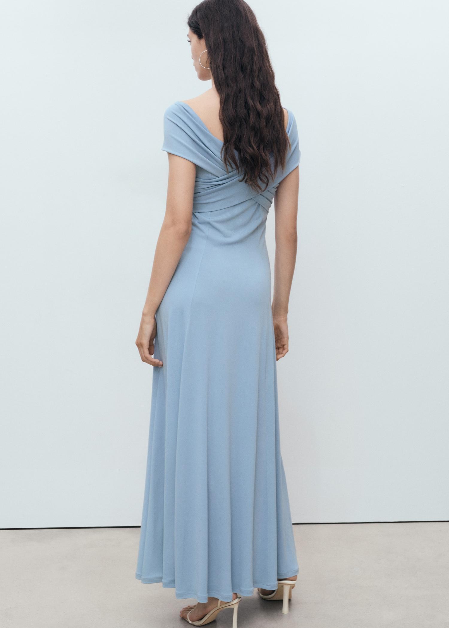 A-line dress with crossover neckline - Women | MANGO USA Product Image