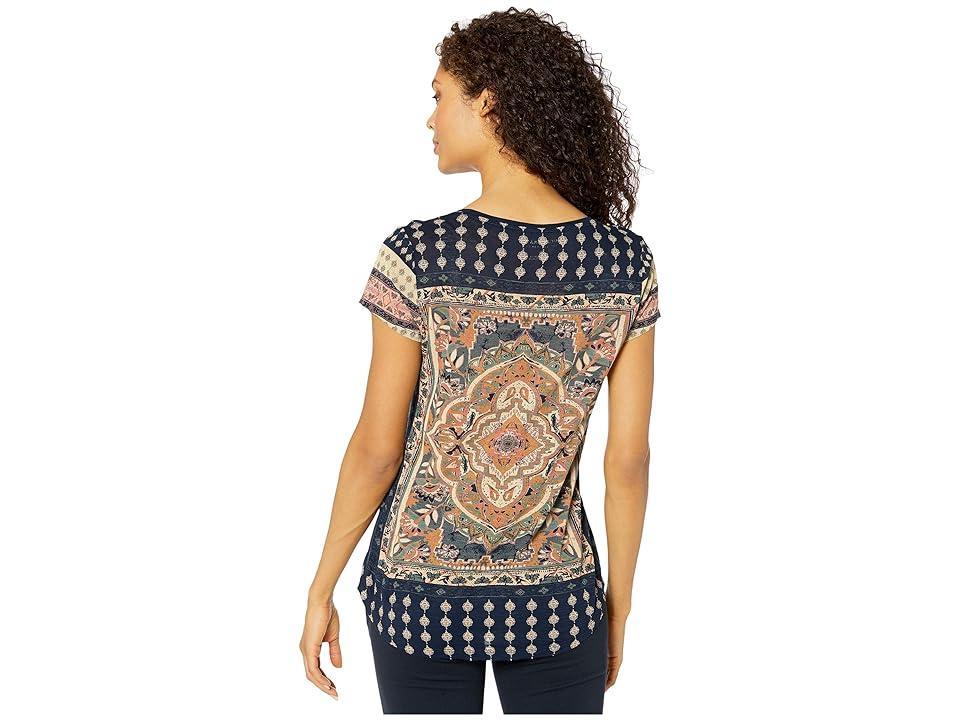 Lucky Brand Persian Carpet Graphic Scoop Neck Short Sleeve Tee Shirt Product Image