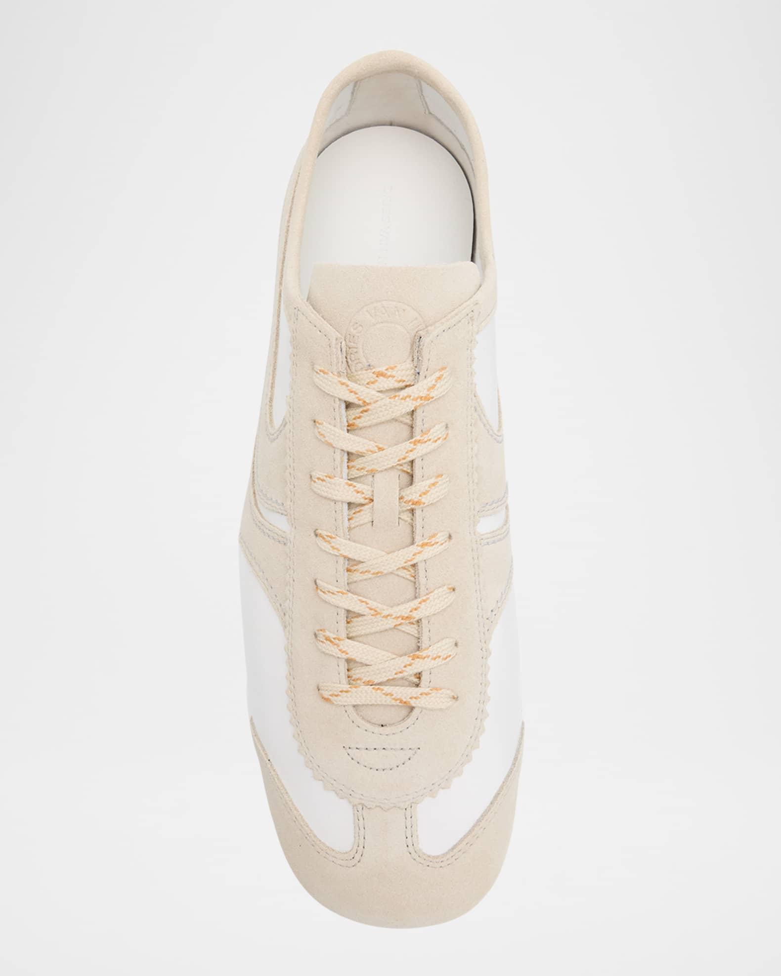 Men's Leather and Suede Low-Top Sneakers Product Image
