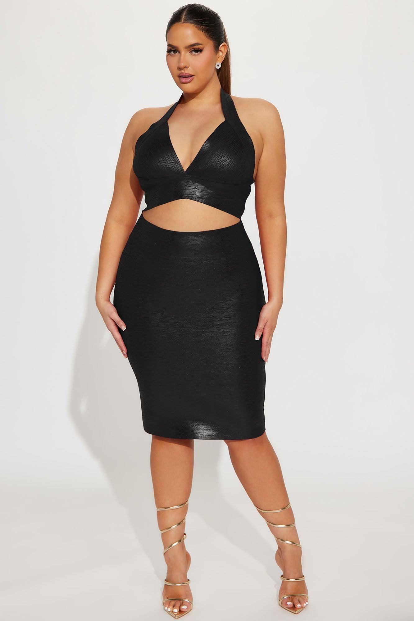 Maya Bandage Midi Dress - Black Product Image