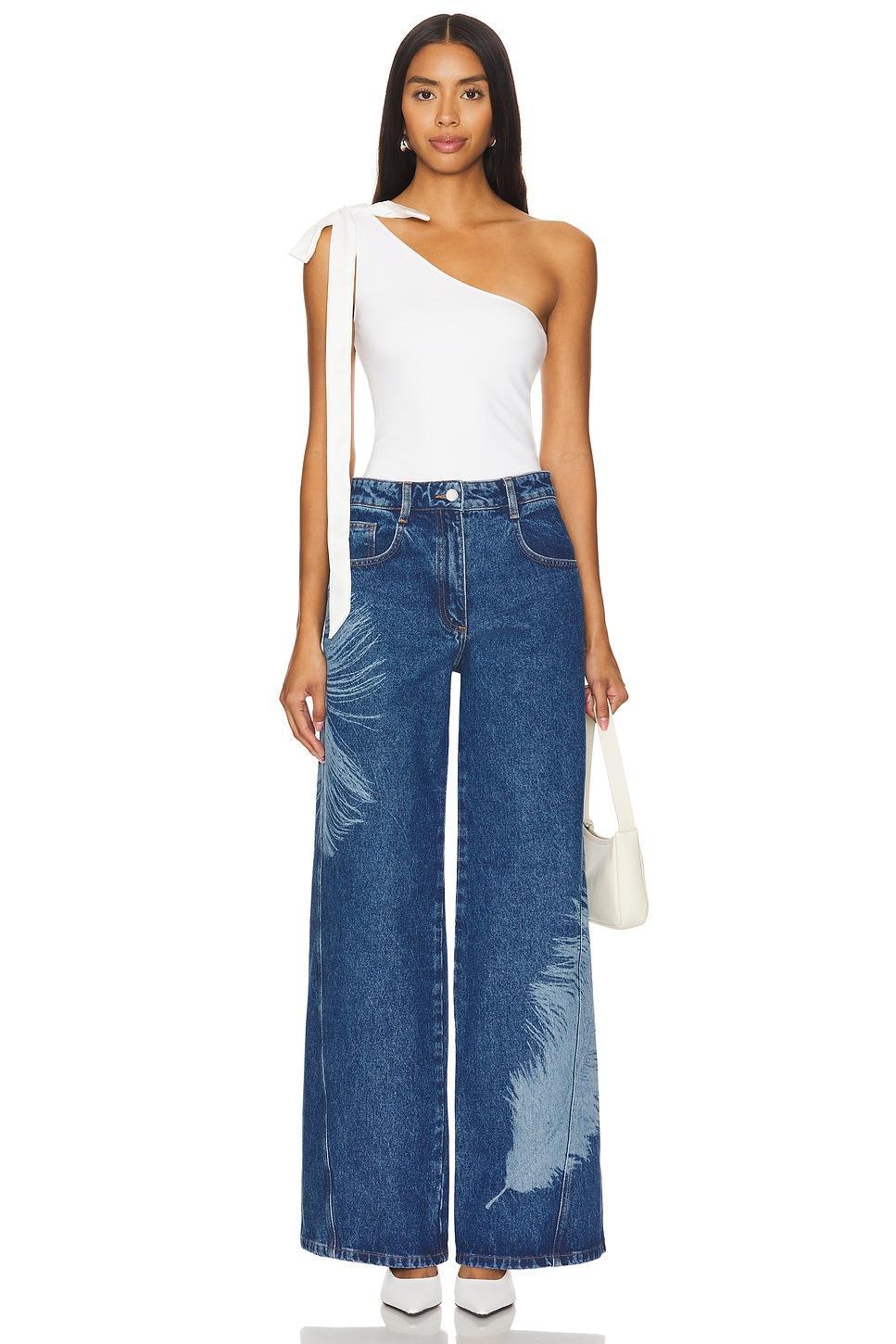 Feather Print Wide Leg David Koma Product Image