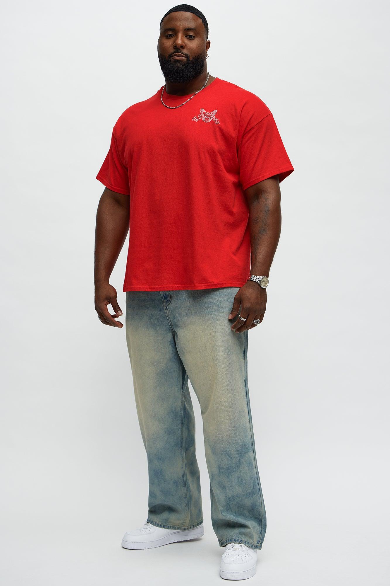 Life Should Be Fearless Short Sleeve Tee - Red Product Image