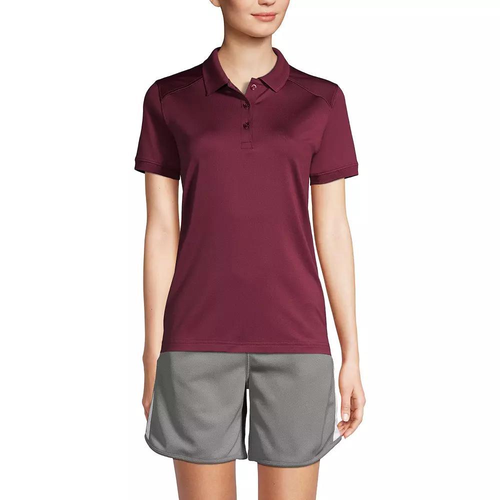Women's Lands' End Short Sleeve Rapid Dry Polo Shirt, Size: Large, Blue Product Image