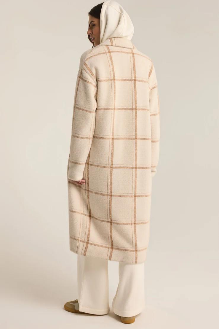 Mason Windowpane Knit Coat- Sea Salt Product Image