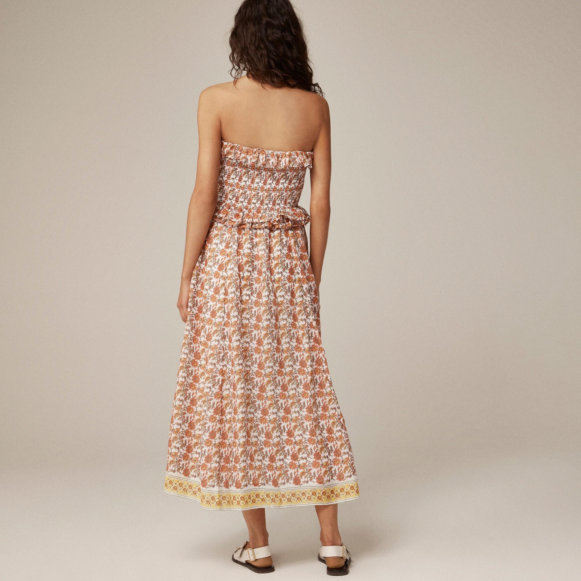Ravenna dress in sunset rose block-print ramie Product Image
