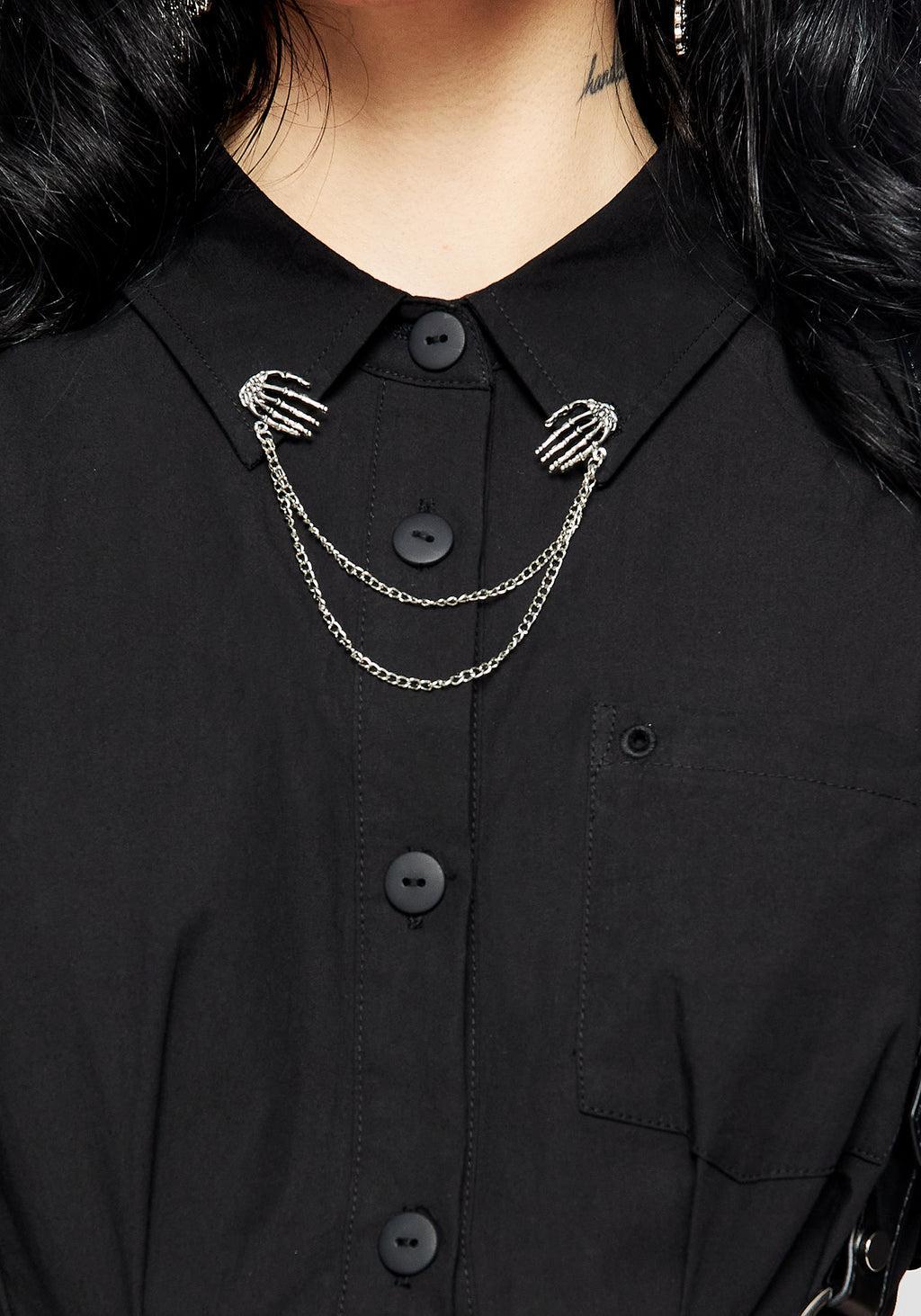 Skeleton Collar Midi Shirt Dress Product Image