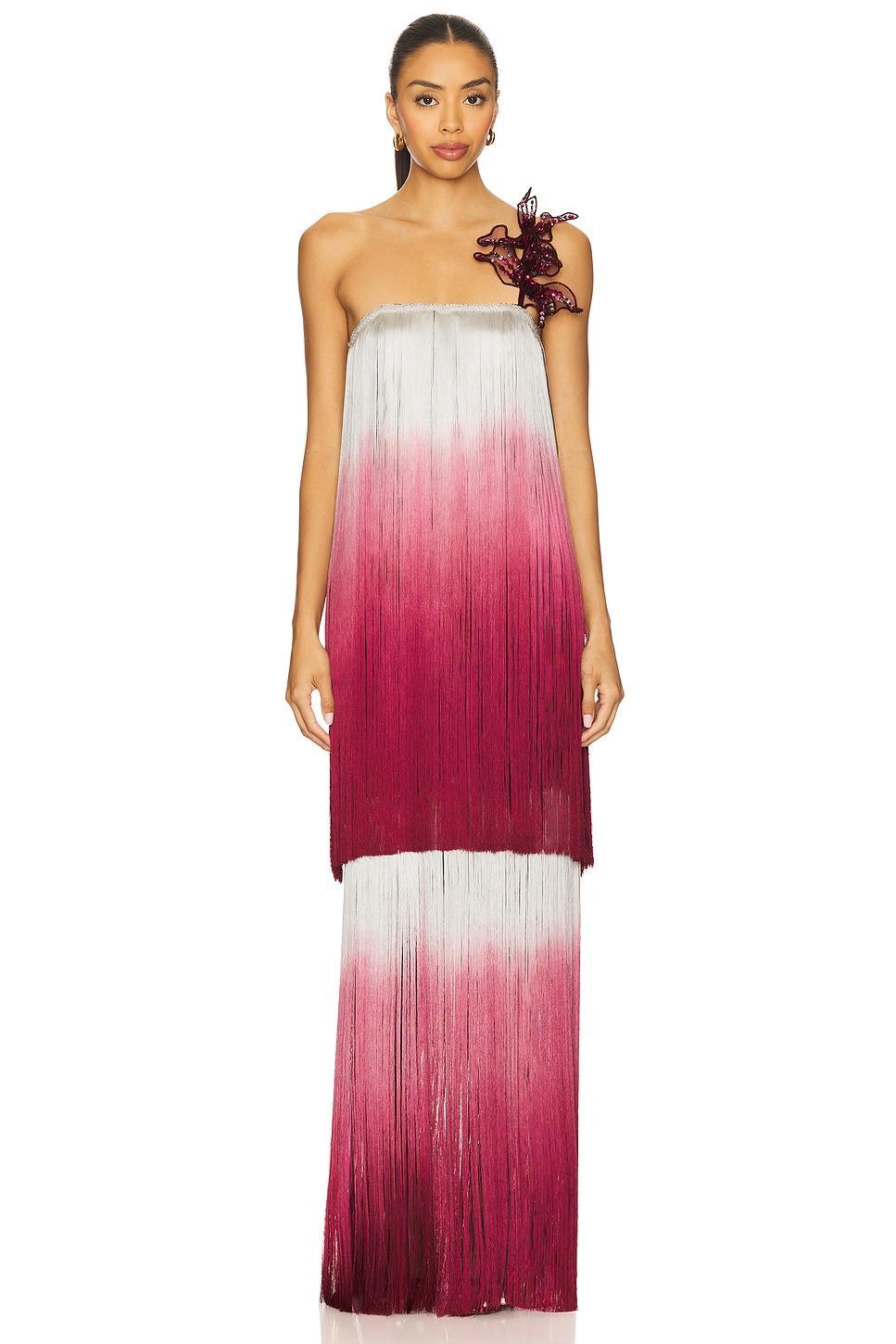 Fringe Strapless Gown PatBO Product Image