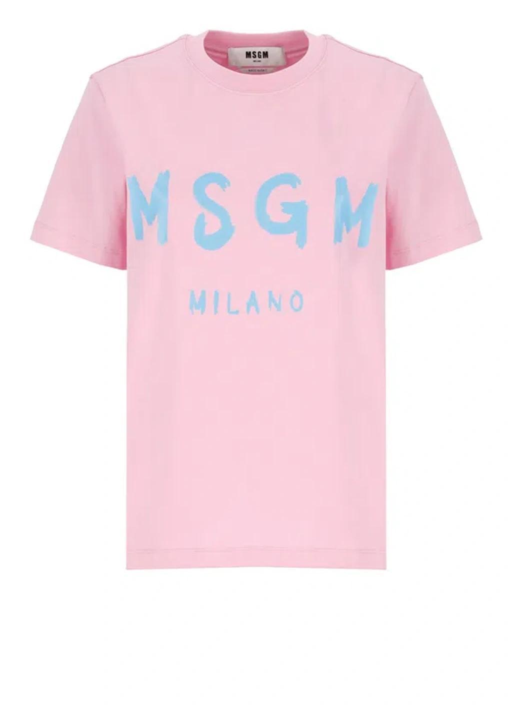 MSGM T-shirt With Logo In Pink Product Image