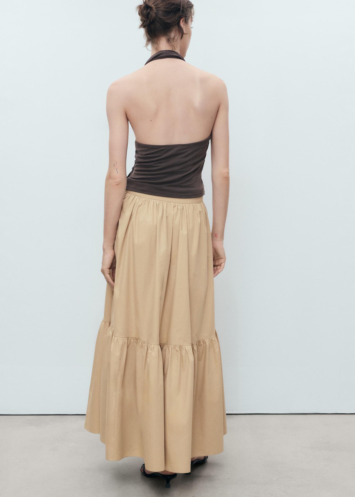 Long cotton A-line skirt - Women | MANGO USA Product Image