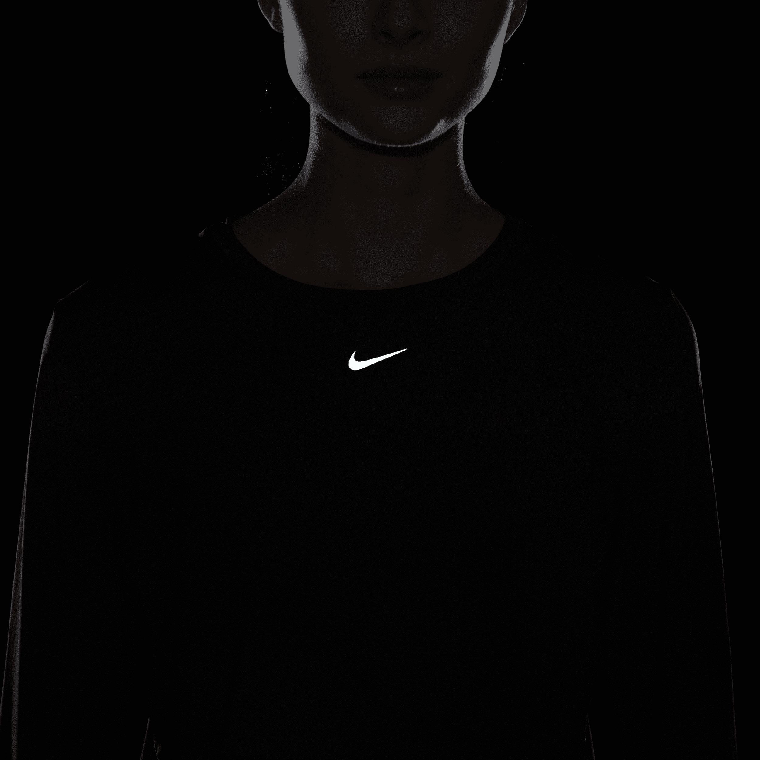 Women's Nike One Classic Dri-FIT Long Sleeve Top, Size: Small, Black Product Image