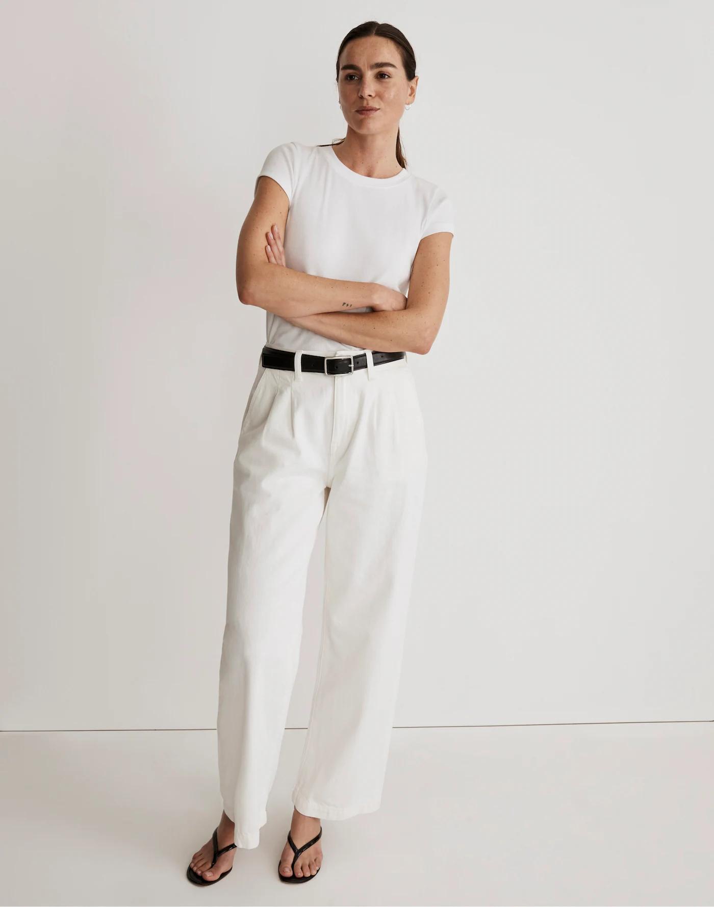 The Harlow Wide-Leg Jean in Tile White Product Image