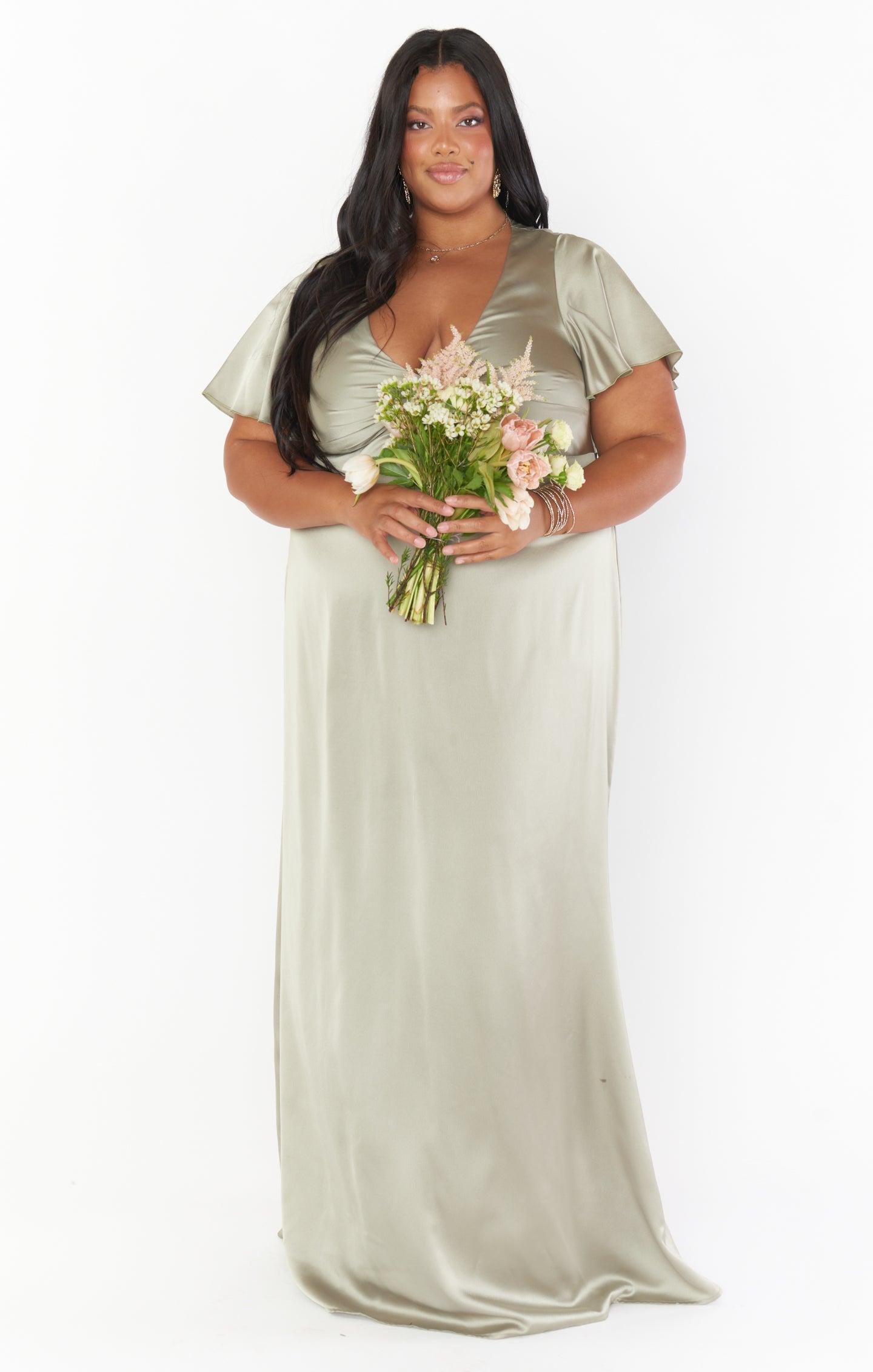 Rome Twist Gown ~ Moss Green Luxe Satin Product Image