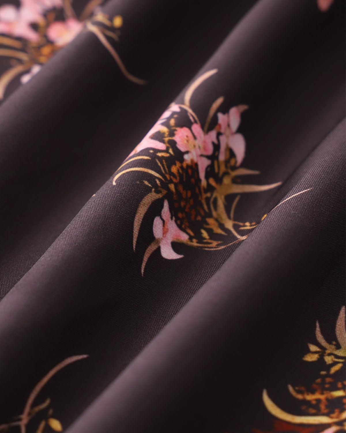 Black Floral A-Line Slip Maxi Dress Product Image