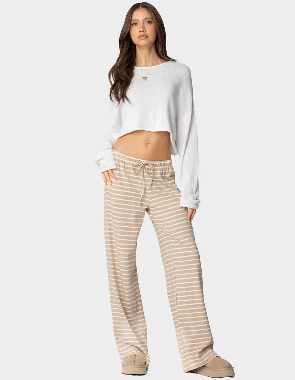EDIKTED Jona Stripey Slit Pants Product Image