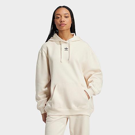 adidas Essentials Oversized Fleece Hoodie Medium Grey Heather XL Womens Product Image