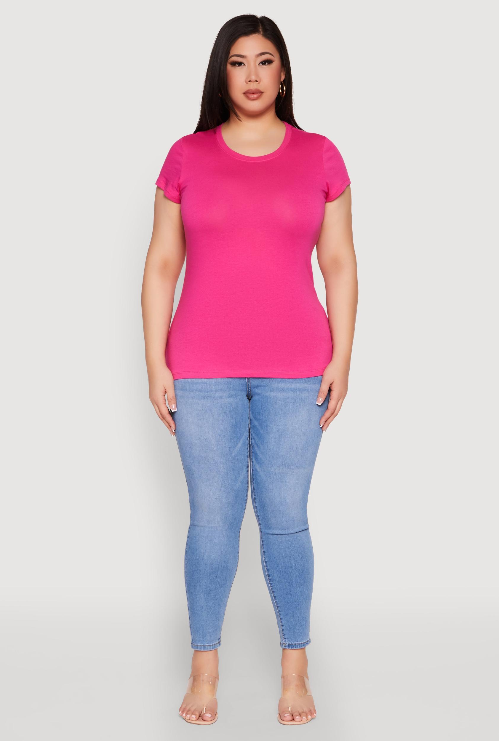 Womens Plus Size Basic Crew Neck Tee Product Image