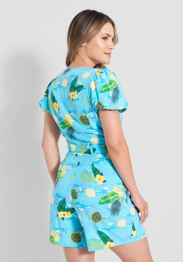 Modcloth X Collectif Sea Turtle Wave Romper Product Image