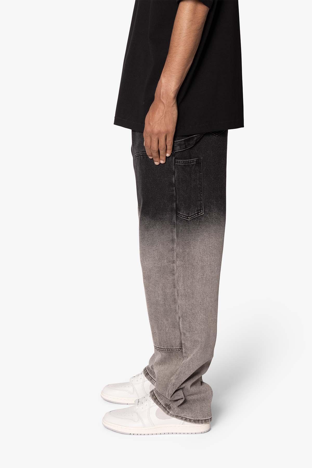Ultra Baggy Gradient Double Knee Denim - Black/Grey Product Image