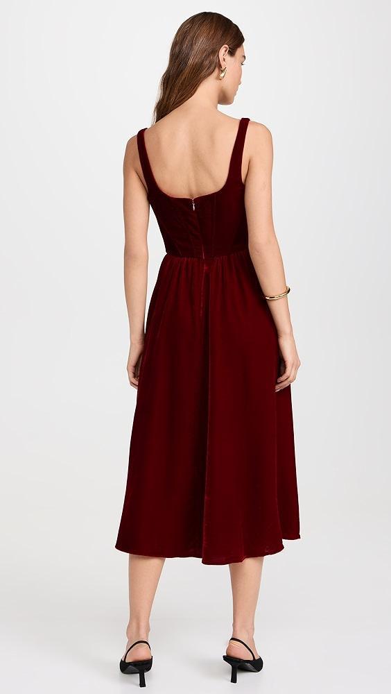 WAYF Bustier Velvet Midi Dress | Shopbop Product Image