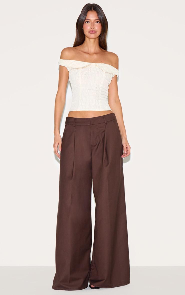 Almond Peach Skin Bardot Long Top Product Image