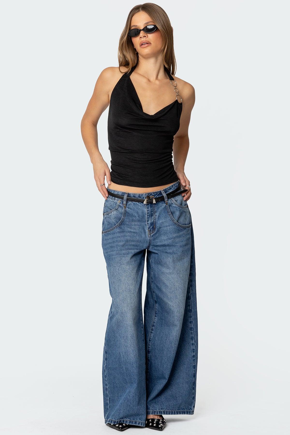 Rhia Cowl Neck Halter Top Product Image