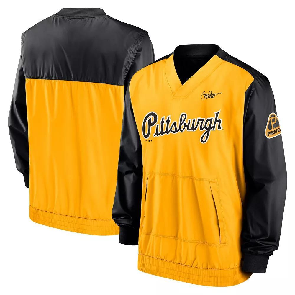 Men's Nike Black/Gold Pittsburgh Pirates Cooperstown Collection V-Neck Pullover, Size: Small Product Image