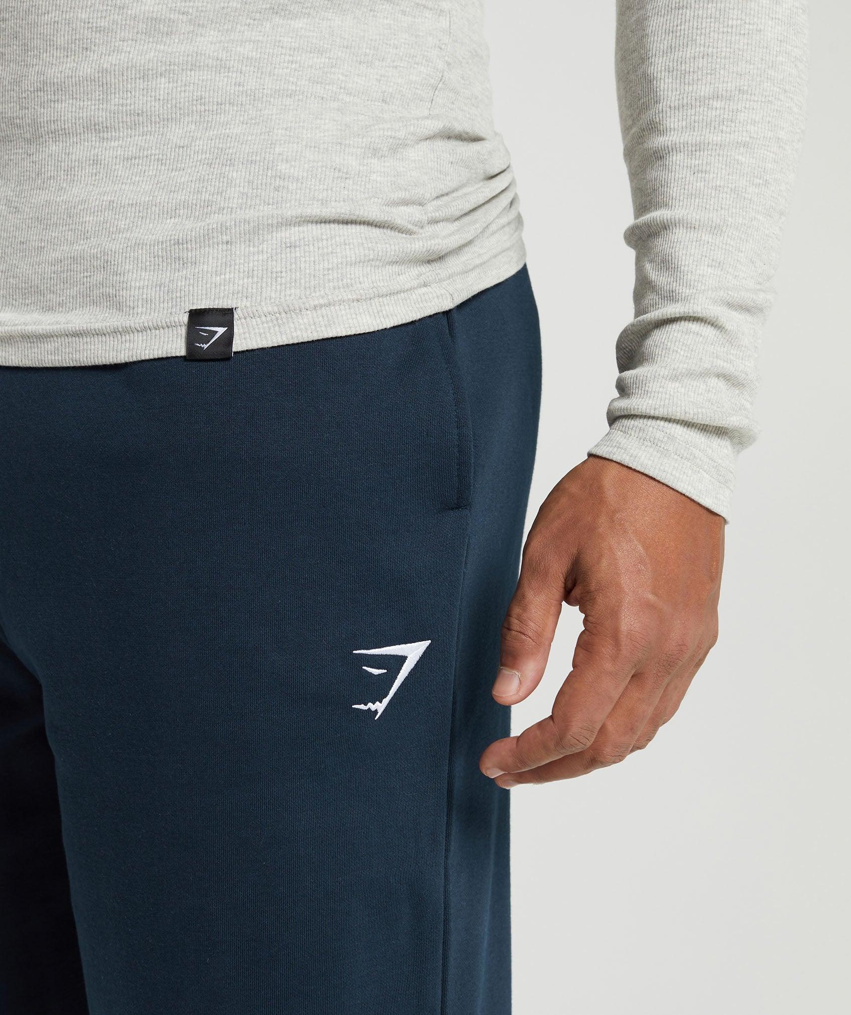 Gymshark Crest Straight Leg Joggers - Navy Male Product Image
