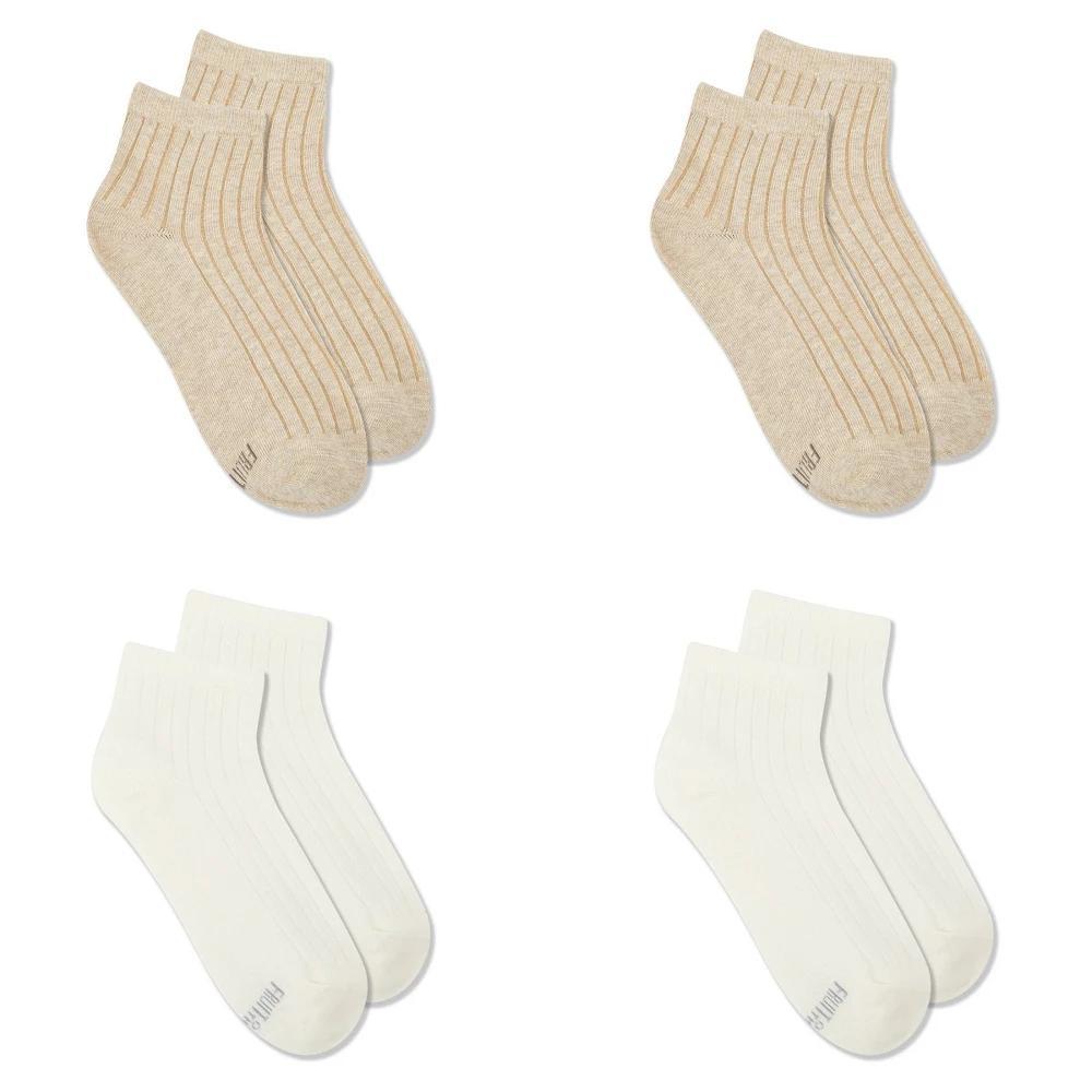 Women's Fruit of the Loom Cotton Comfort 4pk Ankle Socks 4-10: Recycled Cotton, Polyester, Spandex, Machine Washable Product Image