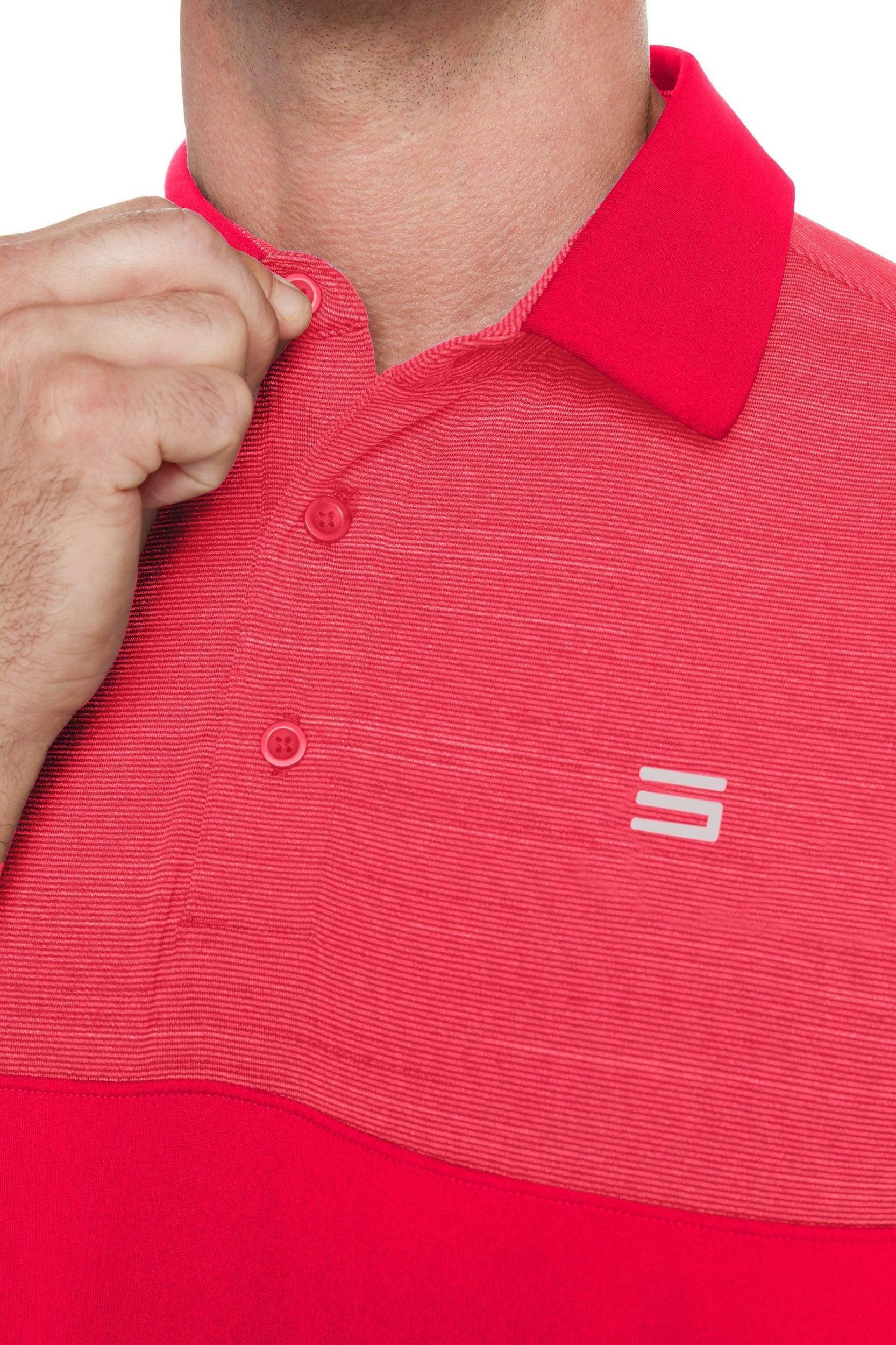 Three Sixty Six Men's Heathered Two-Tone Golf Polo Product Image