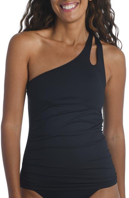 La Blanca La Blanca Women's Island Goddess One Shoulder Keyhole Tankini Swimsuit Top (Indigo) Women's Swimwear Product Image